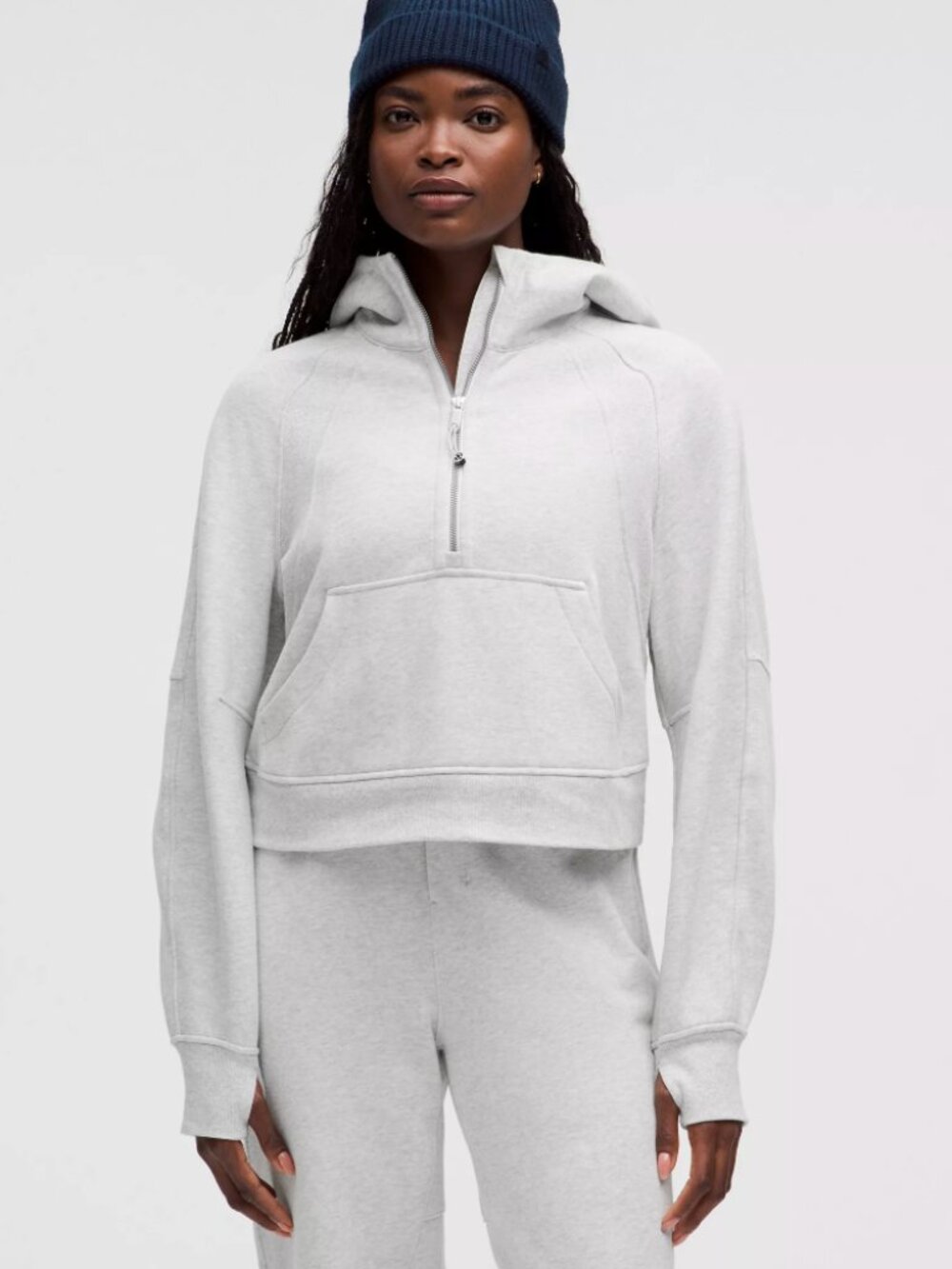 Like New Grey Scuba Oversized Half-Zip Hoodie